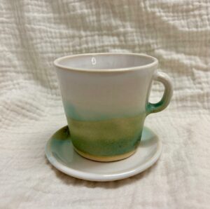 Tasse à expresso émeraude avec sous tasse